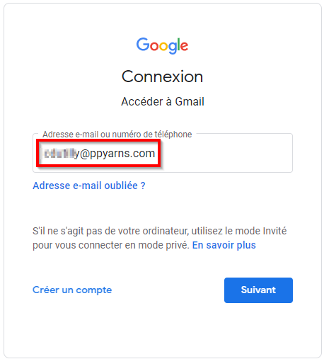 Connexion Gmail